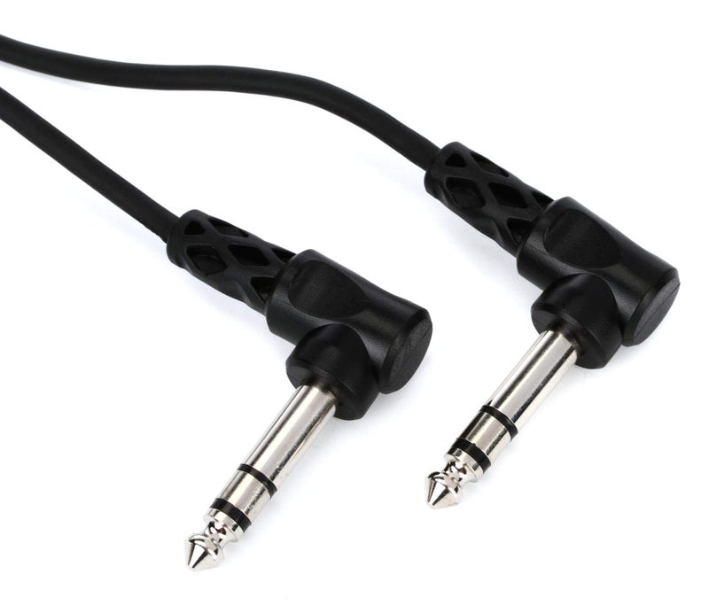 Hosa CSS-105RR Balanced Interconnect, Right-angle 1/4 Inch TRS to Same, 5 Feet